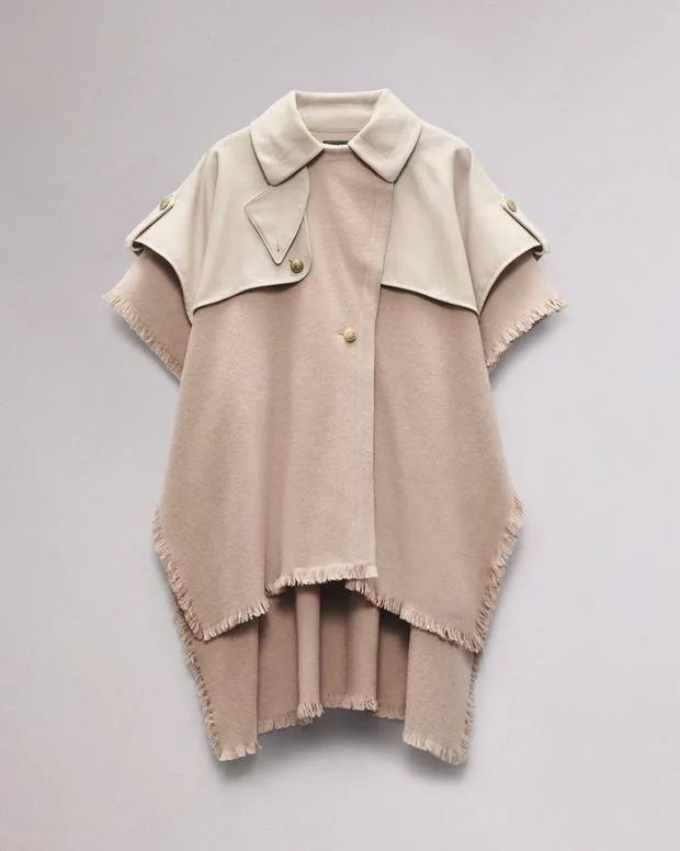 Scarves and Ponchos Women Rag and Bone Wool Trench Poncho Biscuit