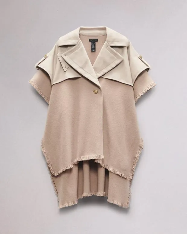 Scarves and Ponchos Women Rag and Bone Wool Trench Poncho Biscuit