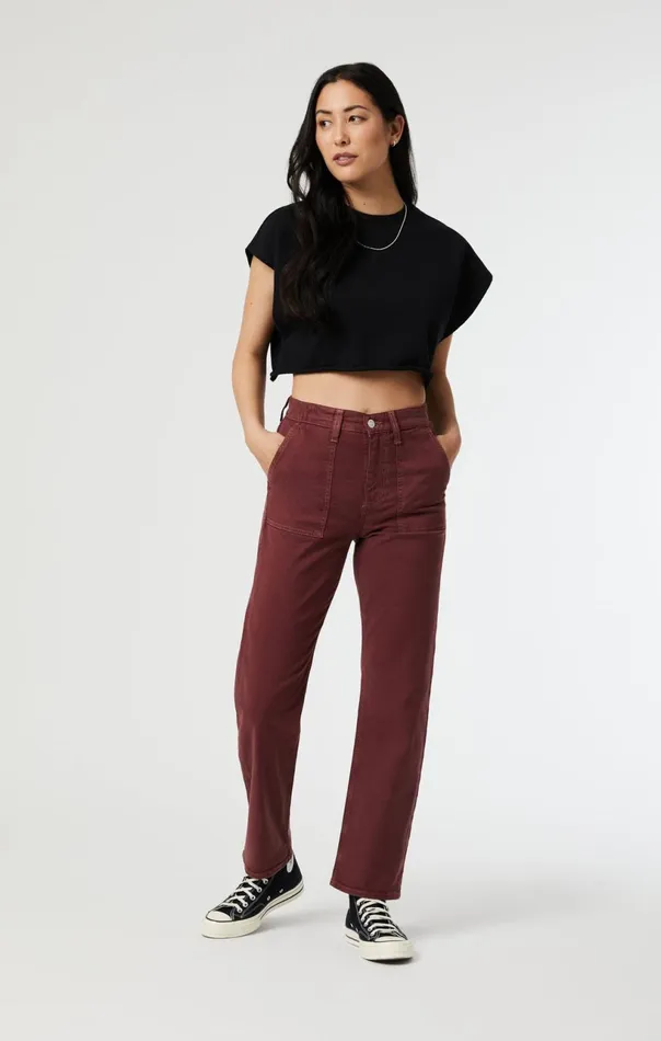 Shelia Front Pocket Straight In Port Luxe Twill Women Mavi Jeans Pants