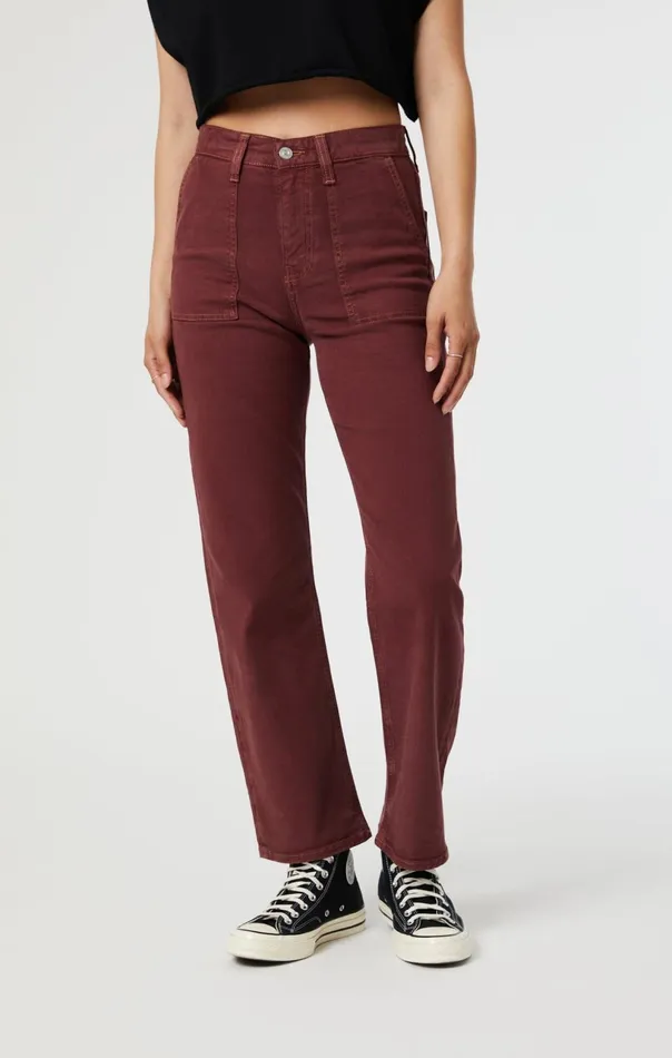 Shelia Front Pocket Straight In Port Luxe Twill Women Mavi Jeans Pants Shelia Front Pocket Straight In Port Luxe Twill Women Mavi Jeans Pants
