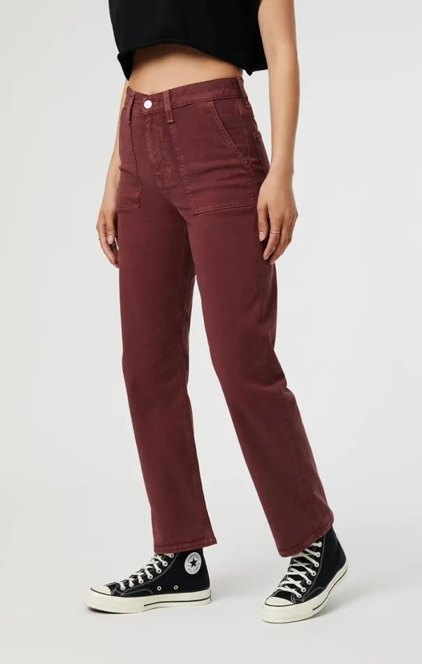 Shelia Front Pocket Straight In Port Luxe Twill Women Mavi Jeans Pants Shelia Front Pocket Straight In Port Luxe Twill Women Mavi Jeans Pants