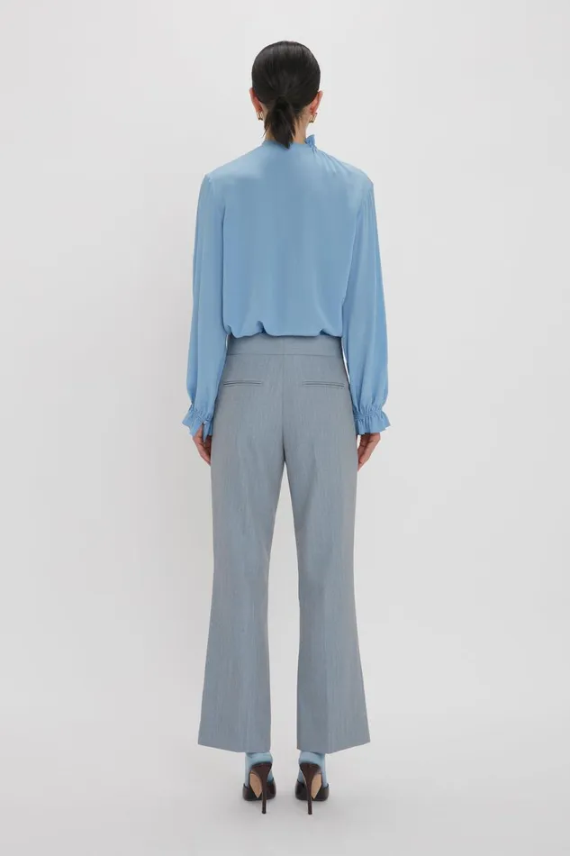 Shirts and Tops Women Victoria Beckham Exclusive Ruffle Neck Blouse In Cornflower Blue