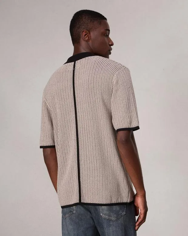 Shirts Men Rag and Bone Harvey Knit Camp Shirt Light Tan