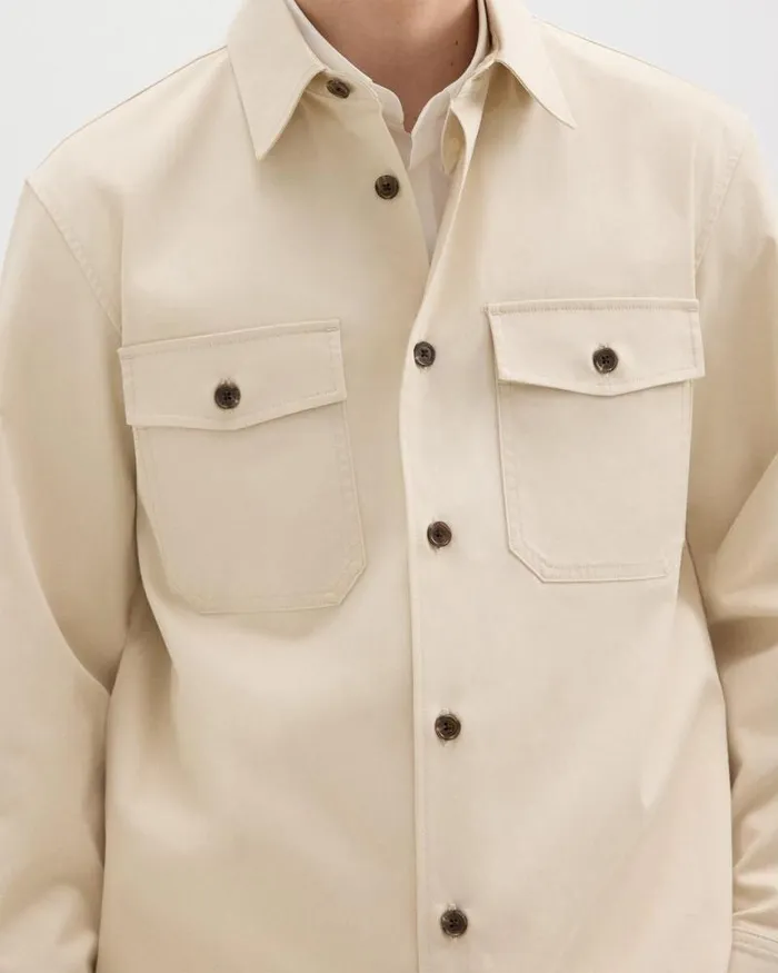 Shirts Men Theory Garvin Shirt Jacket In Organic Cotton New Sand Shirts Men Theory Garvin Shirt Jacket In Organic Cotton New Sand
