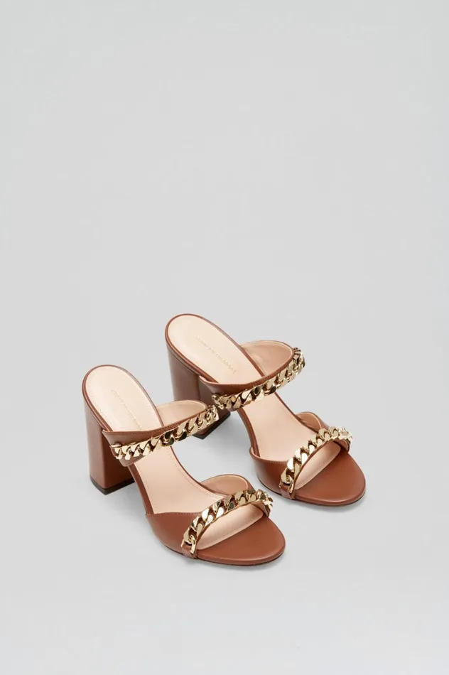 Shoes Women Scanlan Theodore SANDAL WITH CHAINS DETAIL 95 Cocoa Shoes Women Scanlan Theodore SANDAL WITH CHAINS DETAIL 95 Cocoa