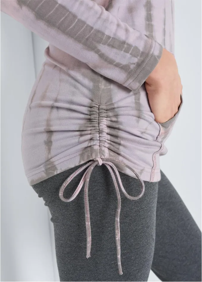 SIDE TIE TUNIC SWEATSHIRT Pink Multi Women VENUS Sweatshirts and Hoodies