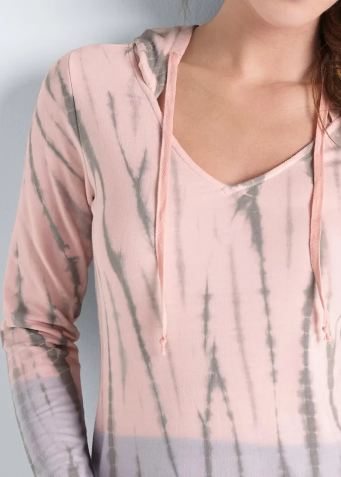 SIDE TIE TUNIC SWEATSHIRT Pink Multi Women VENUS Sweatshirts and Hoodies