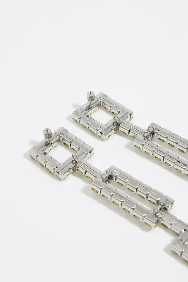 Silver Crystals Earrings Silver Women Bimba Y Lola Party Silver Crystals Earrings Silver Women Bimba Y Lola Party