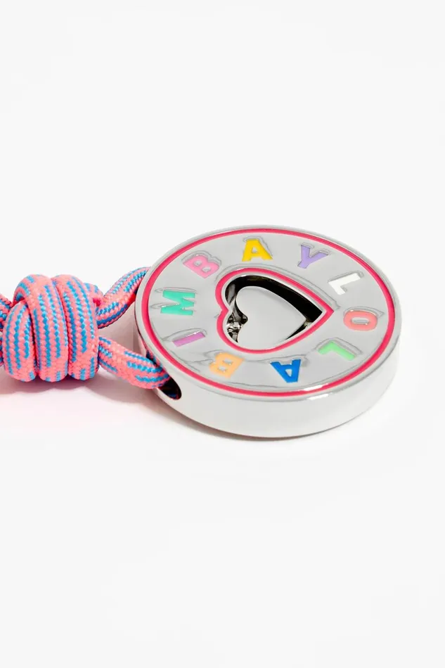 Silver Heart Circular Key Ring Orange Women Bimba Y Lola Key Rings Silver Heart Circular Key Ring Orange Women Bimba Y Lola Key Rings