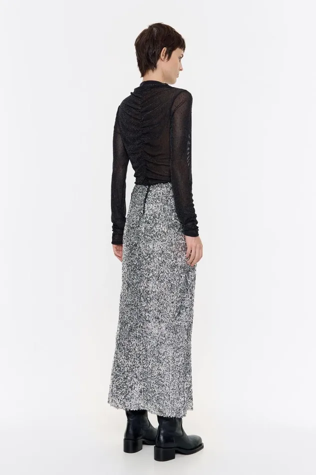 Silver Sequin Midi Skirt Silver Women Bimba Y Lola Party Silver Sequin Midi Skirt Silver Women Bimba Y Lola Party