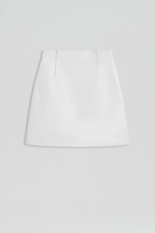 Skirts Women Scanlan Theodore LEATHER BONDED MINI White Skirts Women Scanlan Theodore LEATHER BONDED MINI White