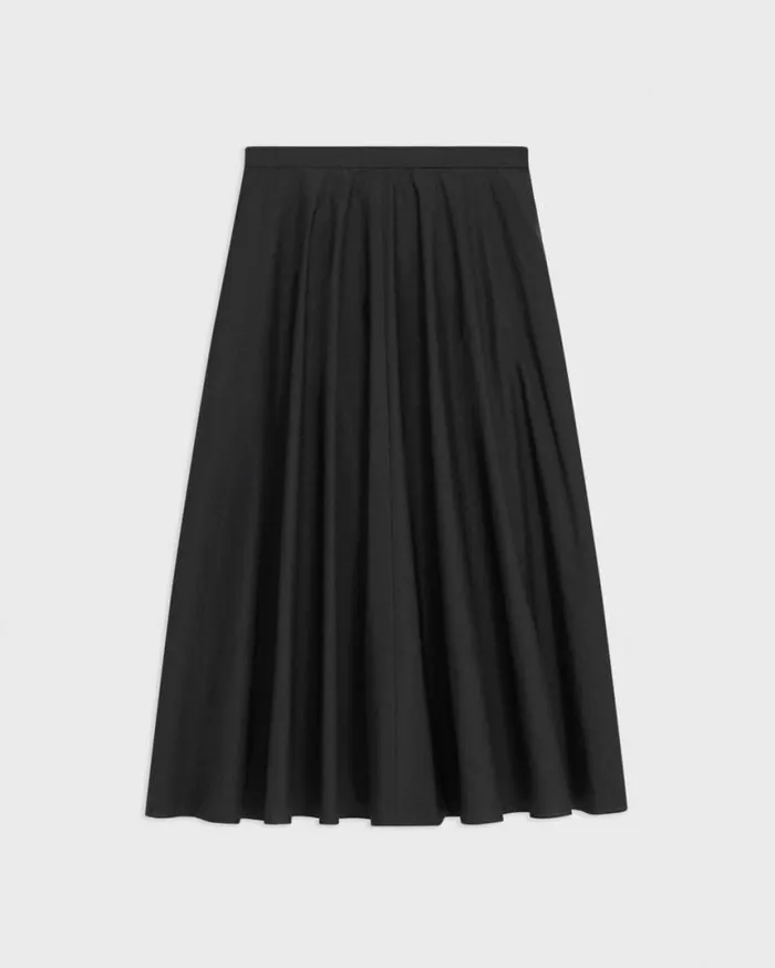 Skirts Women Theory Midi Circle Skirt In CottonBlend Black Skirts Women Theory Midi Circle Skirt In CottonBlend Black