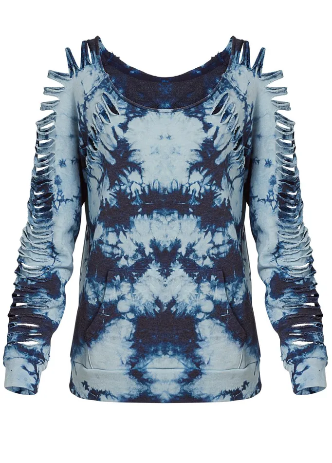 SLASH DETAIL SWEATSHIRT Navy Multi Women VENUS Sweatshirts and Hoodies