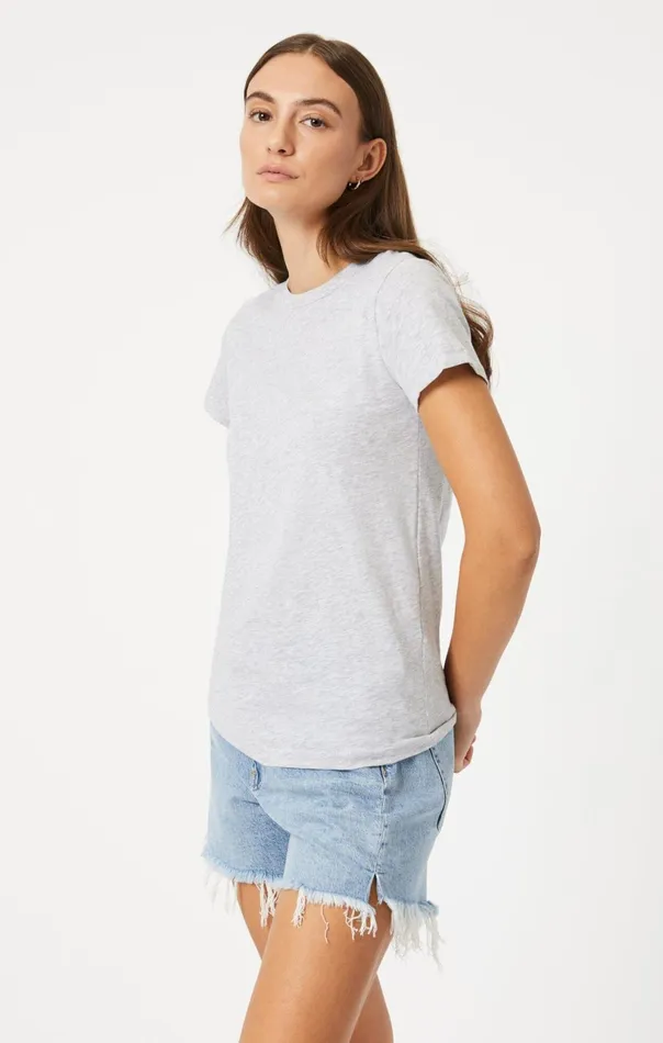 Slim Crew Neck TShirt In Snow Grey Melange Women Mavi Jeans Tops and TShirts Slim Crew Neck TShirt In Snow Grey Melange Women Mavi Jeans Tops and TShirts
