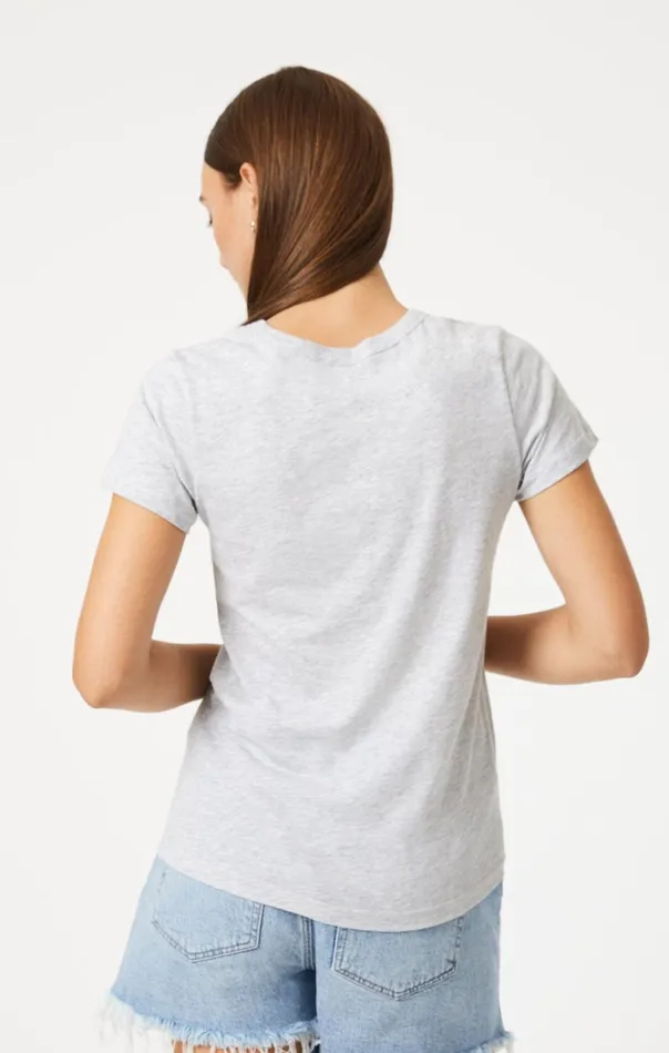 Slim Crew Neck TShirt In Snow Grey Melange Women Mavi Jeans Tops and TShirts Slim Crew Neck TShirt In Snow Grey Melange Women Mavi Jeans Tops and TShirts