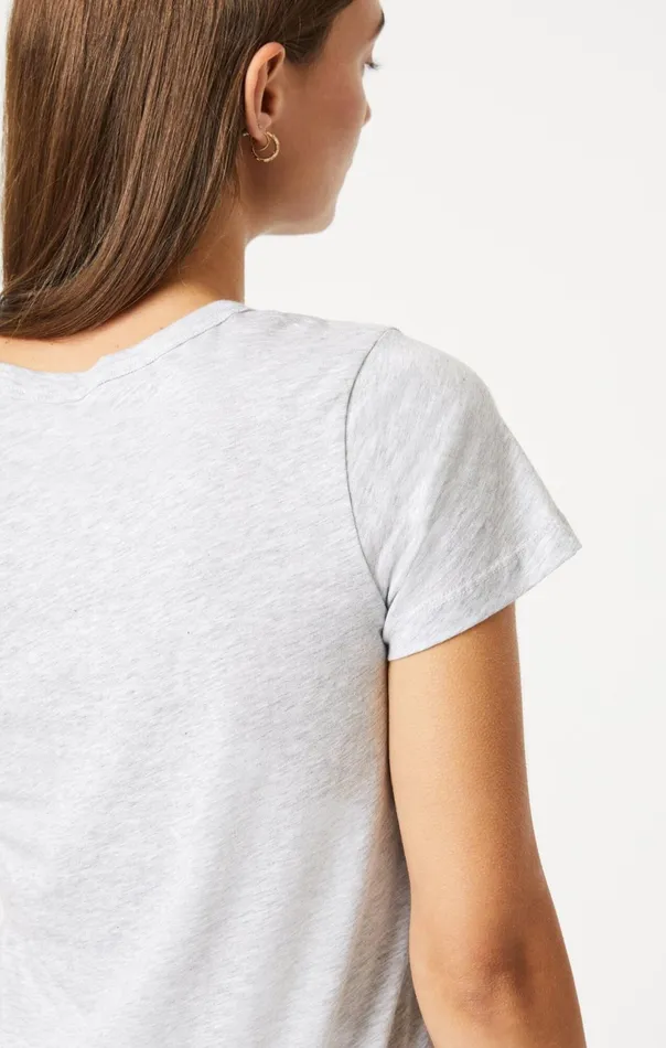 Slim Crew Neck TShirt In Snow Grey Melange Women Mavi Jeans Tops and TShirts Slim Crew Neck TShirt In Snow Grey Melange Women Mavi Jeans Tops and TShirts