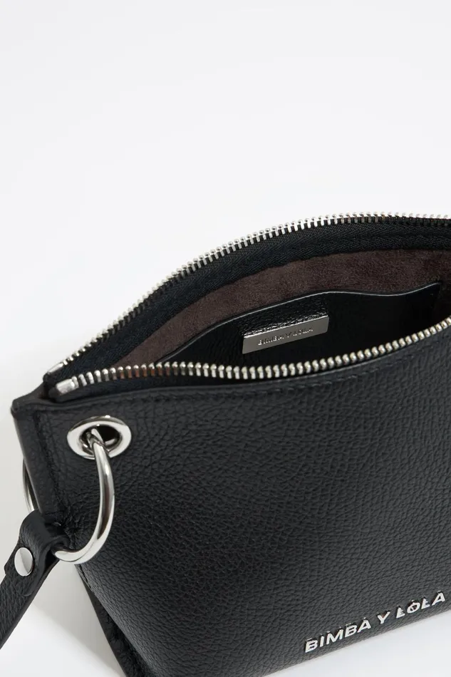 Small Black Leather Trapezium Bag Black Women Bimba Y Lola Crossbody Bags Small Black Leather Trapezium Bag Black Women Bimba Y Lola Crossbody Bags