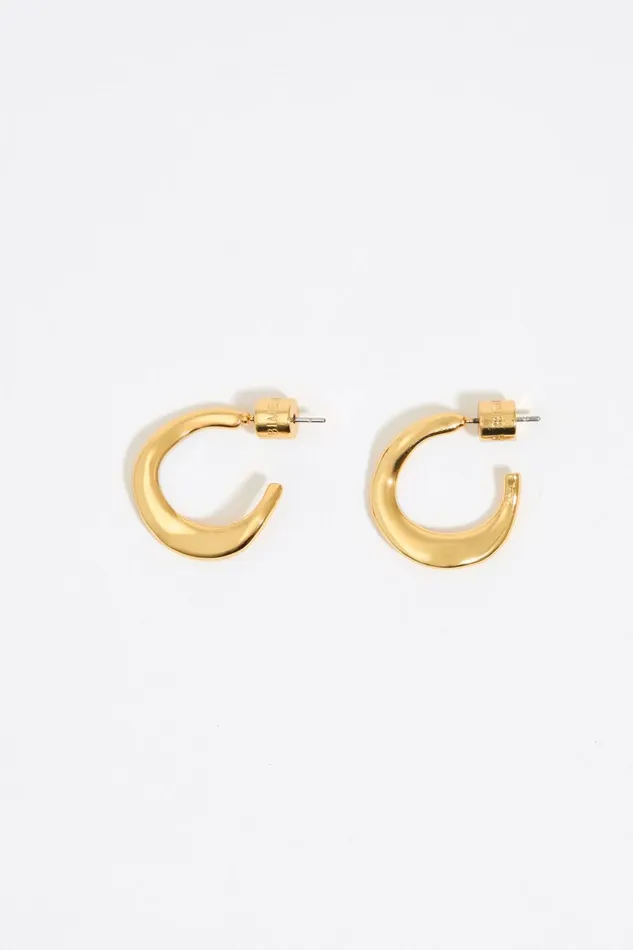 Small Gold Irregular Hoop Earrings Gold Women Bimba Y Lola Jewelry