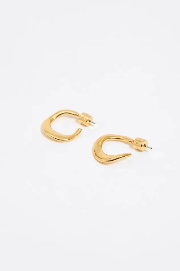 Small Gold Irregular Hoop Earrings Gold Women Bimba Y Lola Jewelry Small Gold Irregular Hoop Earrings Gold Women Bimba Y Lola Jewelry