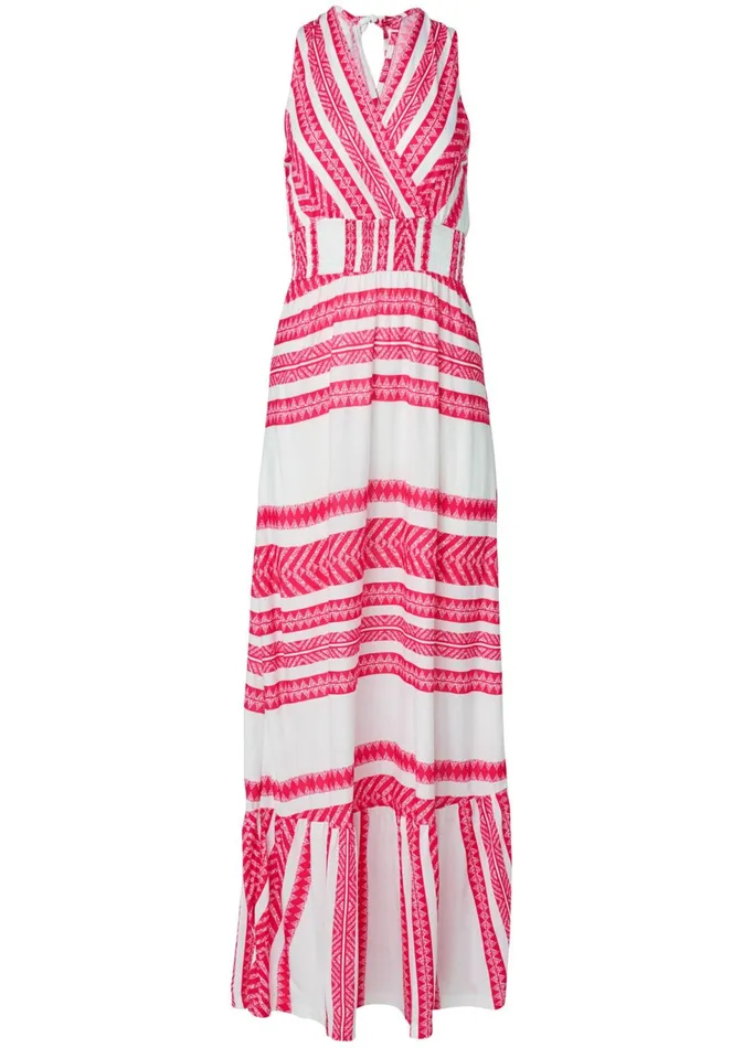 SMOCKED WAIST MAXI DRESS White and Red Women VENUS Maxi Dresses