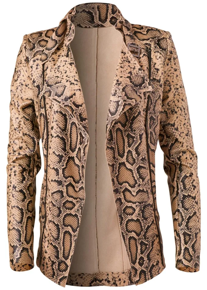 SNAKE PRINT JACKET Brown Multi Women VENUS Faux Leather