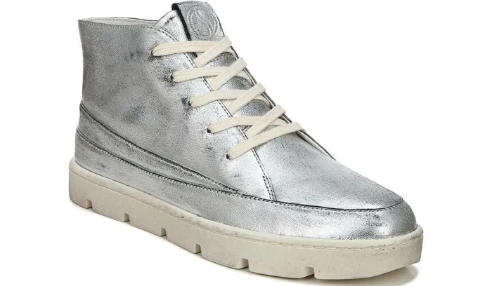 Sneakers Women Franco Sarto Franco Pryce Mid Top Sneaker Silver Leather