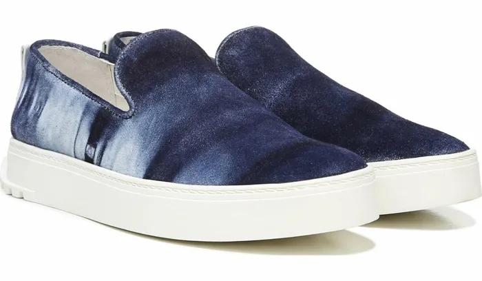 Sneakers Women Franco Sarto Sarto Debra 3 Platform Slip On Sneaker Indigo Suede