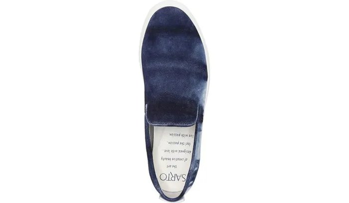 Sneakers Women Franco Sarto Sarto Debra 3 Platform Slip On Sneaker Indigo Suede