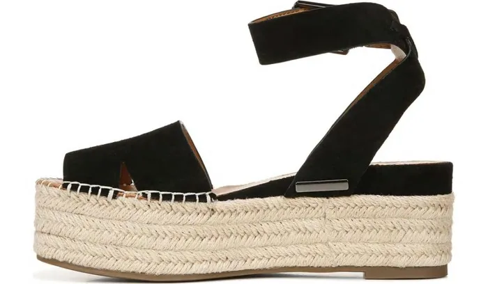 Spadrilles Women Franco Sarto Sarto Lexie Espadrille Platform Sandal Black Suede