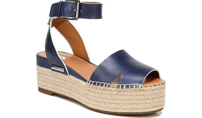 Spadrilles Women Franco Sarto Sarto Lexie Espadrille Platform Sandal Navy Leather Spadrilles Women Franco Sarto Sarto Lexie Espadrille Platform Sandal Navy Leather