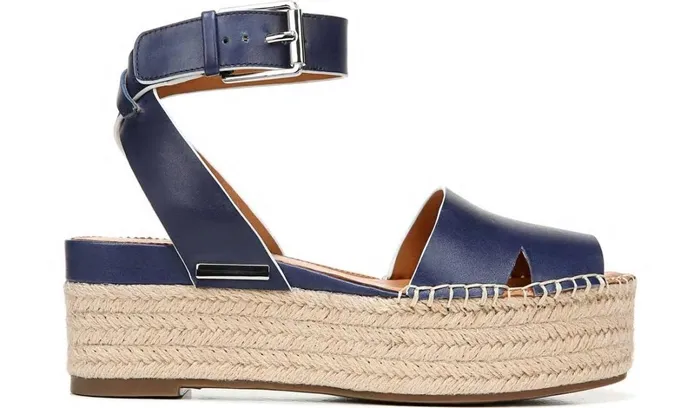 Spadrilles Women Franco Sarto Sarto Lexie Espadrille Platform Sandal Navy Leather
