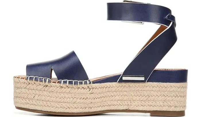 Spadrilles Women Franco Sarto Sarto Lexie Espadrille Platform Sandal Navy Leather