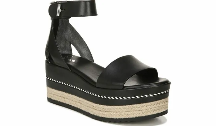 Spadrilles Women Franco Sarto Sarto Messina Espadrille Wedge Sandal Black Leather Spadrilles Women Franco Sarto Sarto Messina Espadrille Wedge Sandal Black Leather