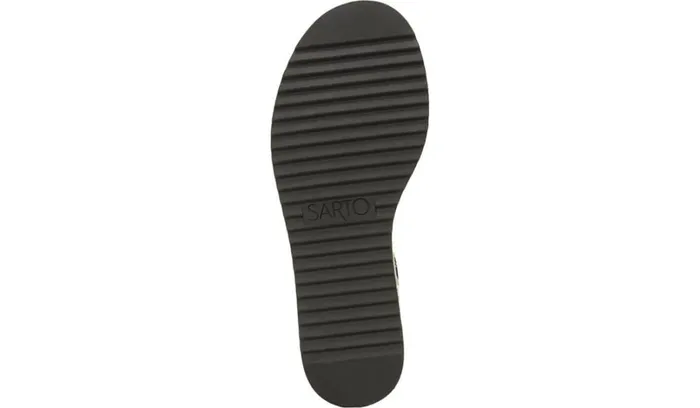 Spadrilles Women Franco Sarto Sarto Messina Espadrille Wedge Sandal Black Leather