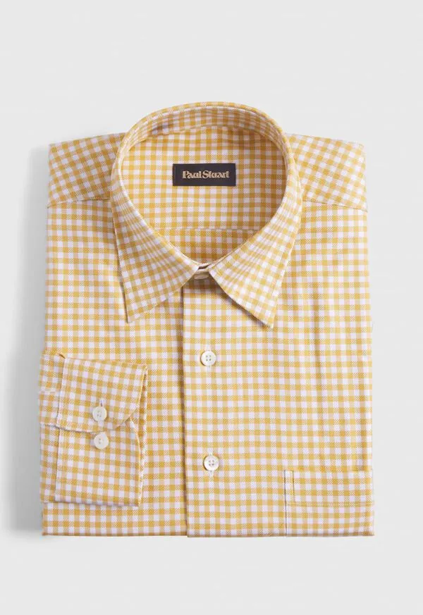 Sport Shirts Paulstuart Mens Gingham Check Twill Sport Shirt Dark Green