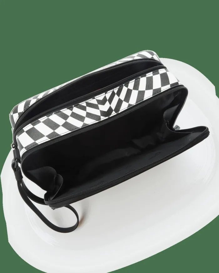 SPRAYGROUND TRIPPY CHECK TOILETRY AKA MONEY BAG Bags