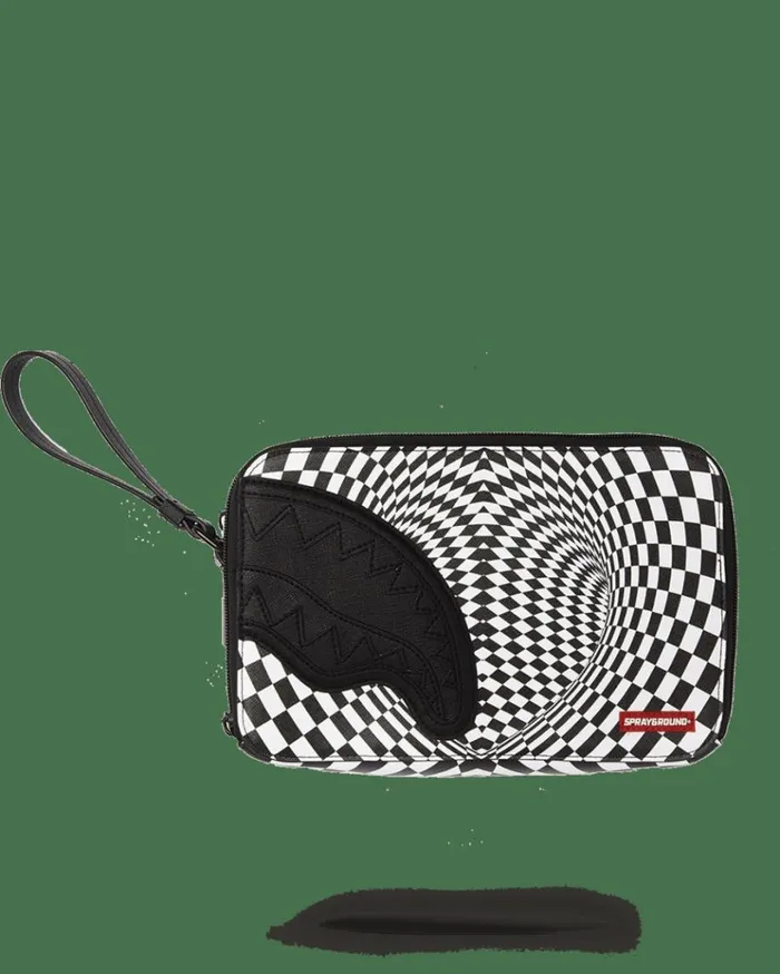 SPRAYGROUND TRIPPY CHECK TOILETRY AKA MONEY BAG Bags