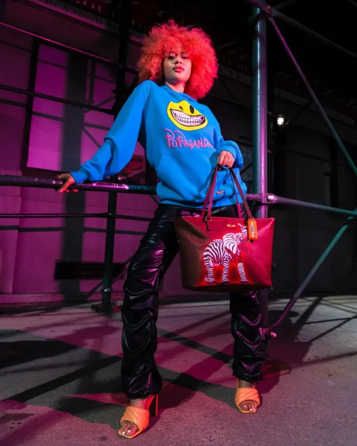 SPRAYGROUND ZEBRA ELEPHANT RON ENGLISH COLLAB TOTE Bags