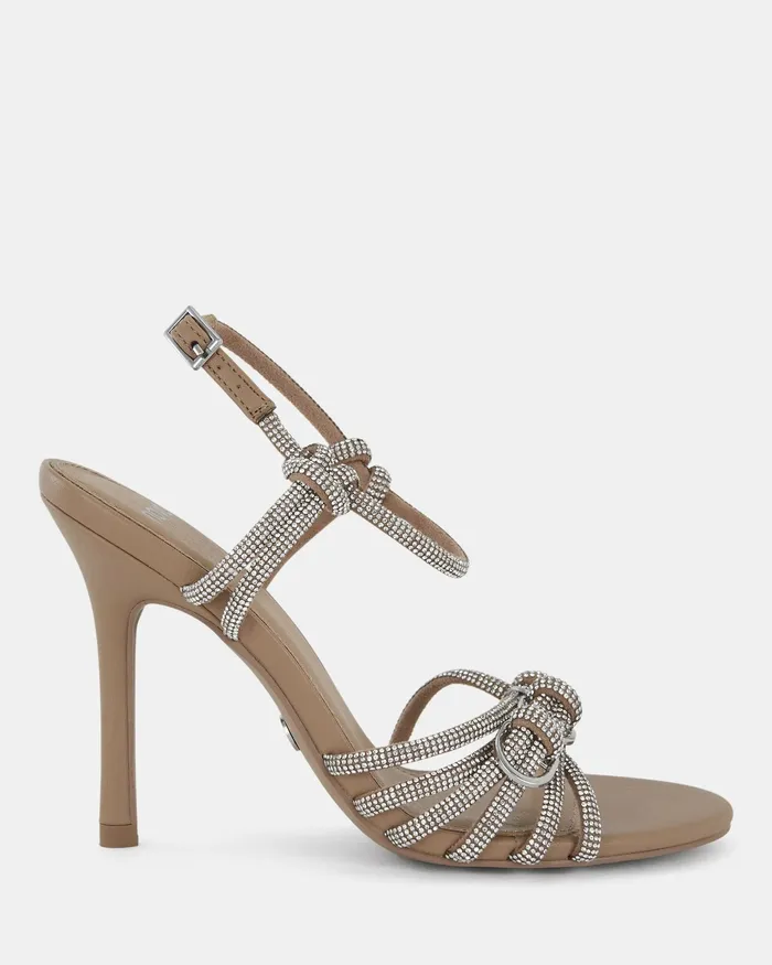 Stilettos Women ZARDI CAMEL Open Toe Heels NOVO Shoes