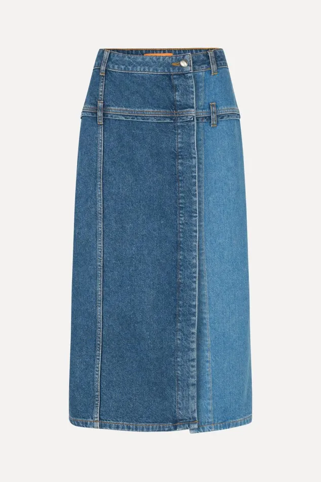 Stine Goya Denim Denim Midi Skirt 8211 Two Tone Denim 8211 Women