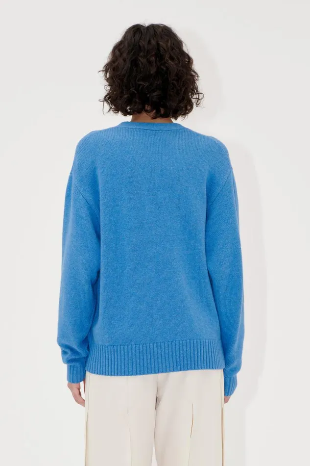 Stine Goya Knitwear LS Vneck Cardigan 8211 Candle Setting Intarsia 8211 Women