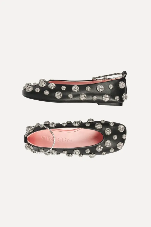 Stine Goya Shoes Crystal Studs Ballerina 8211 Black 8211 Women