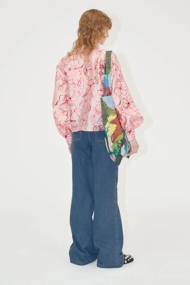 Stine Goya Tops and Shirts Gathered Long Sleeve Top 8211 Foil Foliage 8211 Women