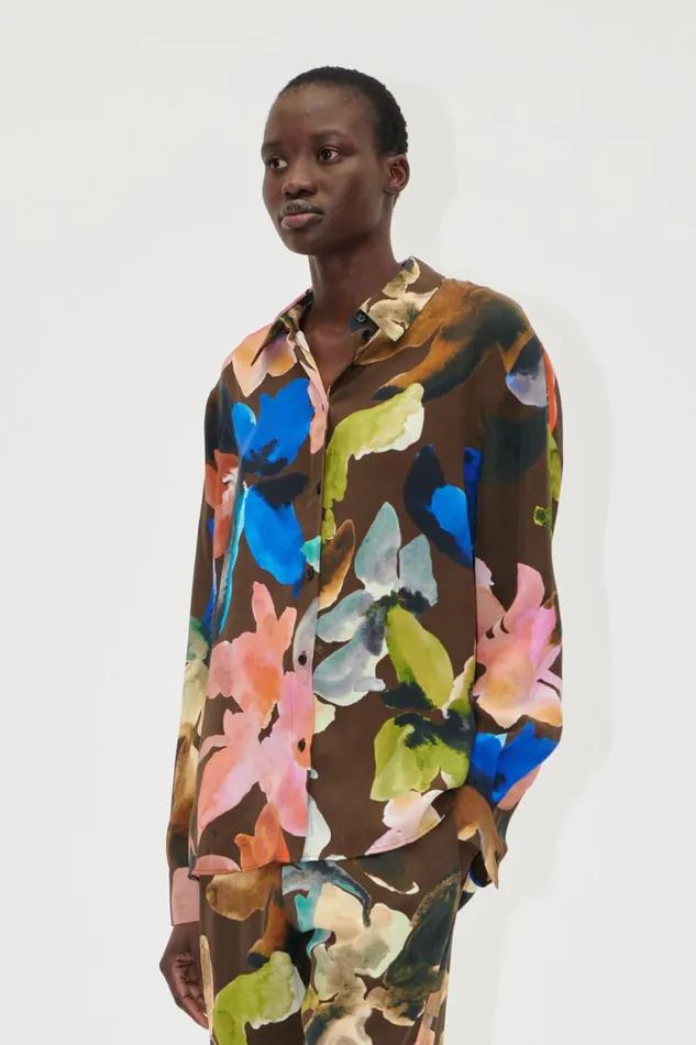 Stine Goya Tops and Shirts Long Sleeve Shirt 8211 Aquarelle Garden 8211 Women