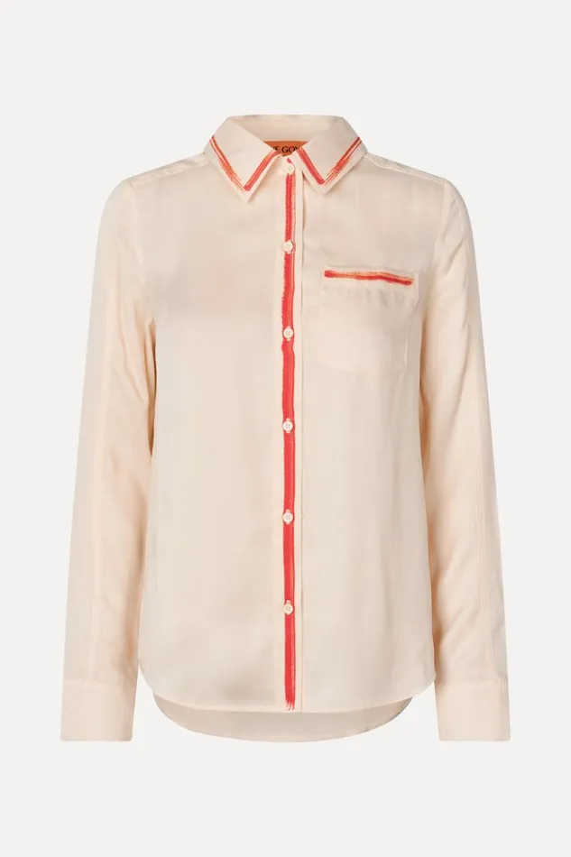 Stine Goya Tops and Shirts SGFelix Shirt 8211 Tangerine Paintbrush 8211 Women Stine Goya Tops and Shirts SGFelix Shirt 8211 Tangerine Paintbrush 8211 Women