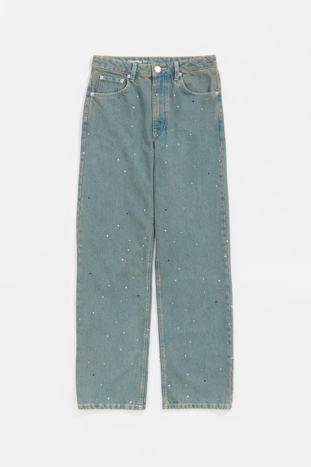 STRAIGHT CROPPED 8211 Blue Stones Jeans Light Denim Blue Women Bimba Y Lola Denim STRAIGHT CROPPED 8211 Blue Stones Jeans Light Denim Blue Women Bimba Y Lola Denim