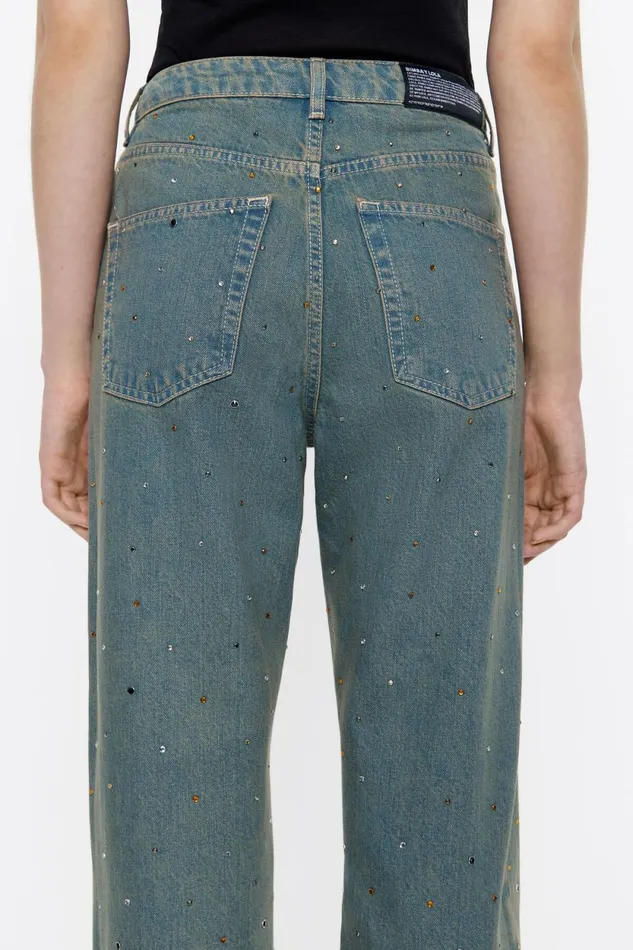 STRAIGHT CROPPED 8211 Blue Stones Jeans Light Denim Blue Women Bimba Y Lola Denim