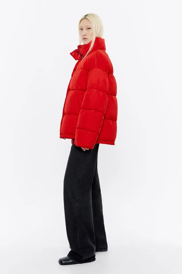Straight Cut Red Puffer Red Women Bimba Y Lola Puffer Jackets Straight Cut Red Puffer Red Women Bimba Y Lola Puffer Jackets