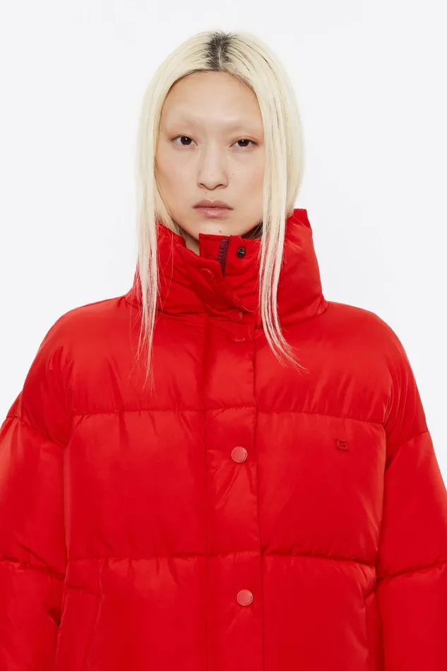 Straight Cut Red Puffer Red Women Bimba Y Lola Puffer Jackets Straight Cut Red Puffer Red Women Bimba Y Lola Puffer Jackets