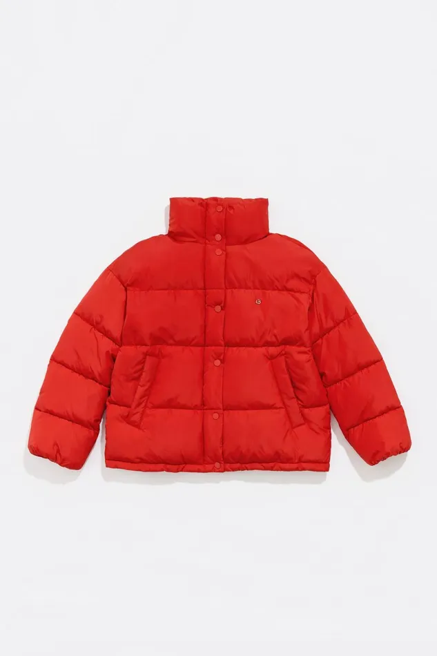 Straight Cut Red Puffer Red Women Bimba Y Lola Puffer Jackets Straight Cut Red Puffer Red Women Bimba Y Lola Puffer Jackets